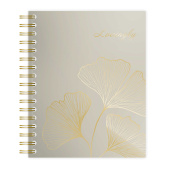 Записная книжка ЗОЛОТЫЕ ЛИСТЬЯ (А5+, 96 л., твёрдый переплёт на гребне, матовая ламинация) купить