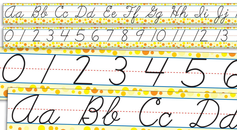 Standard Cursive Alphabet and Numbers 0-30 Bulletin Board купить