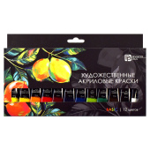 Краски акриловые ЛИМОНЫ (12 цветов, 12 мл, классические цвета) купить