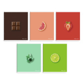 Комплект тетрадей школьных ученических (5 штук), А5+, 48 л, вн.блок - клетка, (ВКУСНЫЕ ЦВЕТА) купить