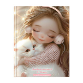 Дневник школьный 1-4 класс ДЕВОЧКА В НАУШНИКАХ И КОТЕНОК (А5+, 48 листов, твёрдый переплёт) купить