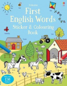 First English Words Sticker and Colouring Book купить