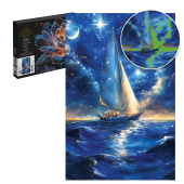 Картина по номерам со светящимися красками ПАРУСНИК (30х40 см, 19 цветов, с акриловыми красками и кистями, картонная коробка с ручкой) купить