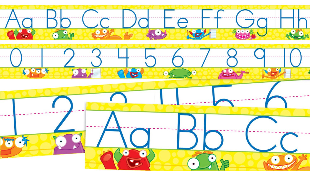 Monsters Alphabet and Numbers 0-30 Bulletin Board, Multiple Colors купить