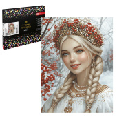 Алмазная мозаика с частичной выкладкой РУССКАЯ КРАСА (30*40 см, форма страз: круглая, 6 цветов страз, картонная коробка) купить