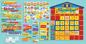 All-In-One Schoolhouse Calendar Bulletin Board (126 pieces) купить