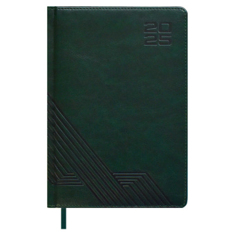 Ежедневник датированный 2025 ESCALADA САРИФ ТЕМНО-ЗЕЛЕНЫЙ (А5, 176 л., твёрдый переплёт с поролоном, искусственная кожа, блинтовое тиснение) купить