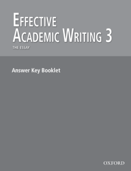 Effective Academic Writing 3: Answer Key купить