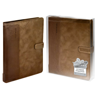 Ежедневник-органайзер недатированный ESCALADA ТИВОЛИ ГЛОСС ТАУПОВЫЙ (А5+, 160 л., твёрдый переплёт с поролоном, искусственная кожа) купить